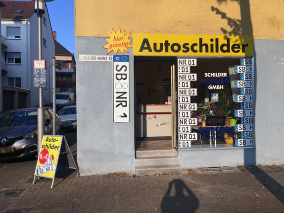 Schilderpartner für Autoschilder in Saarbrücken