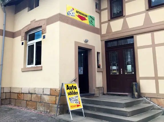 Außenansicht vom Kooperationspartner vom Auto Reflex Schilderdienst in Gotha