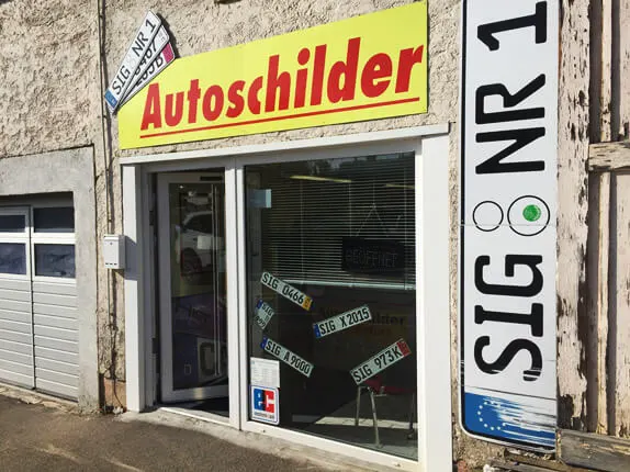 Außenansicht vom Kooperationspartner für Autoschilder Tönjes in Sigmaringen