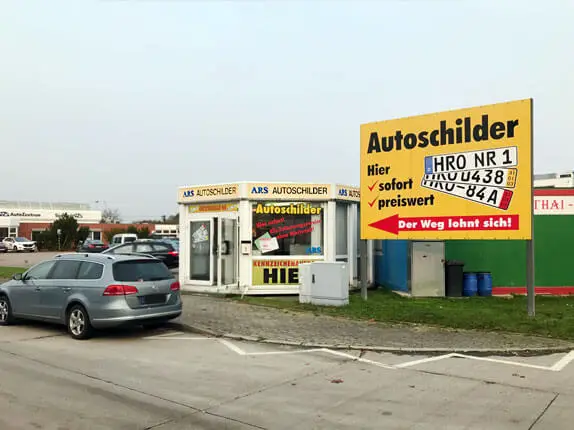 Außenansicht vom Kooperationspartner vom Auto Reflex Schilderdienst in Rostock