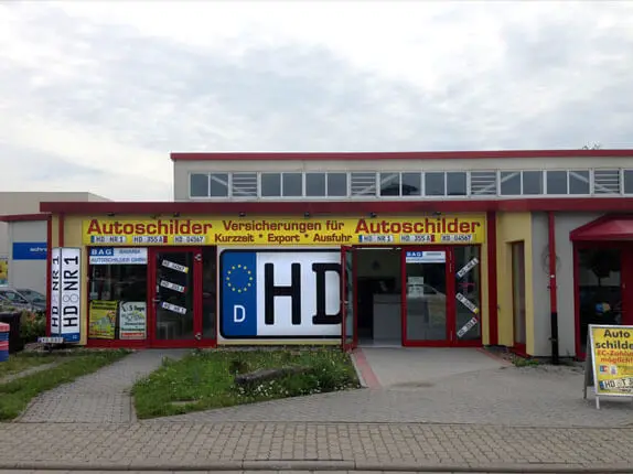 Außenansicht vom Kooperationspartner von Bavaria Autoschilder in Wiesloch