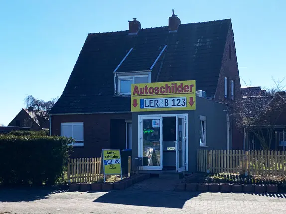 Außenansicht vom Kooperationspartner von Buffalo Autoschilder in Leer