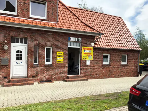 Außenansicht vom Kooperationspartner vom Schilder Service in Aschendorf