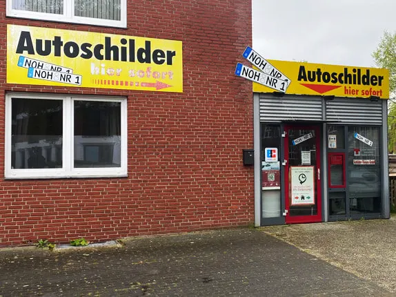 Außenansicht vom Kooperationspartner für Autoschilder Tönjes in Nordhorn