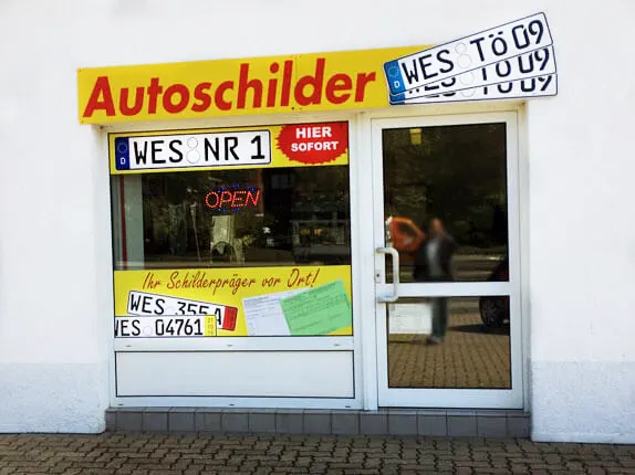 Außenansicht vom Kooperationspartner für Autoschilder Tönjes in Wesel